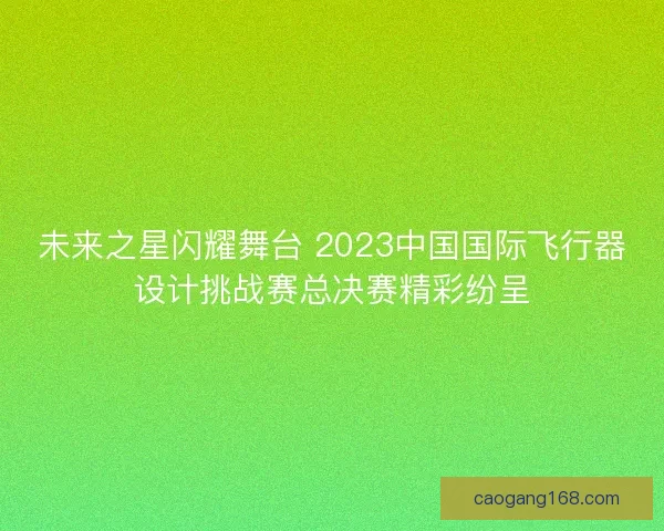 未来之星闪耀舞台 2023中国国际飞行器设计挑战赛总决赛精彩纷呈 未来之星闪耀舞台 2023中国国际飞行器设计挑战赛总决赛精彩纷呈