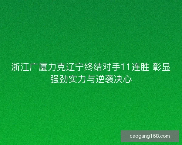 浙江广厦力克辽宁终结对手11连胜 彰显强劲实力与逆袭决心